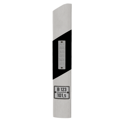 Leitpfosten mit Streckenkennzeichnung B 123 / 101,5 – weiße Reflektoren – sauber