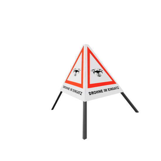 Aufstelldreieck für Drohnenbetrieb – interaktive 3D-Ansicht
