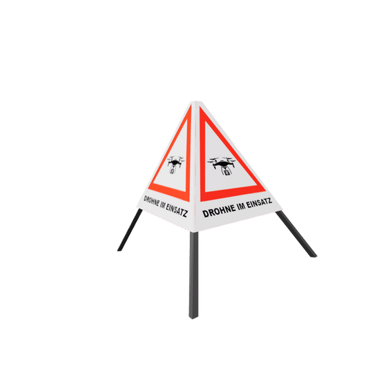 Aufstelldreieck für Drohnenbetrieb – interaktive 3D-Ansicht